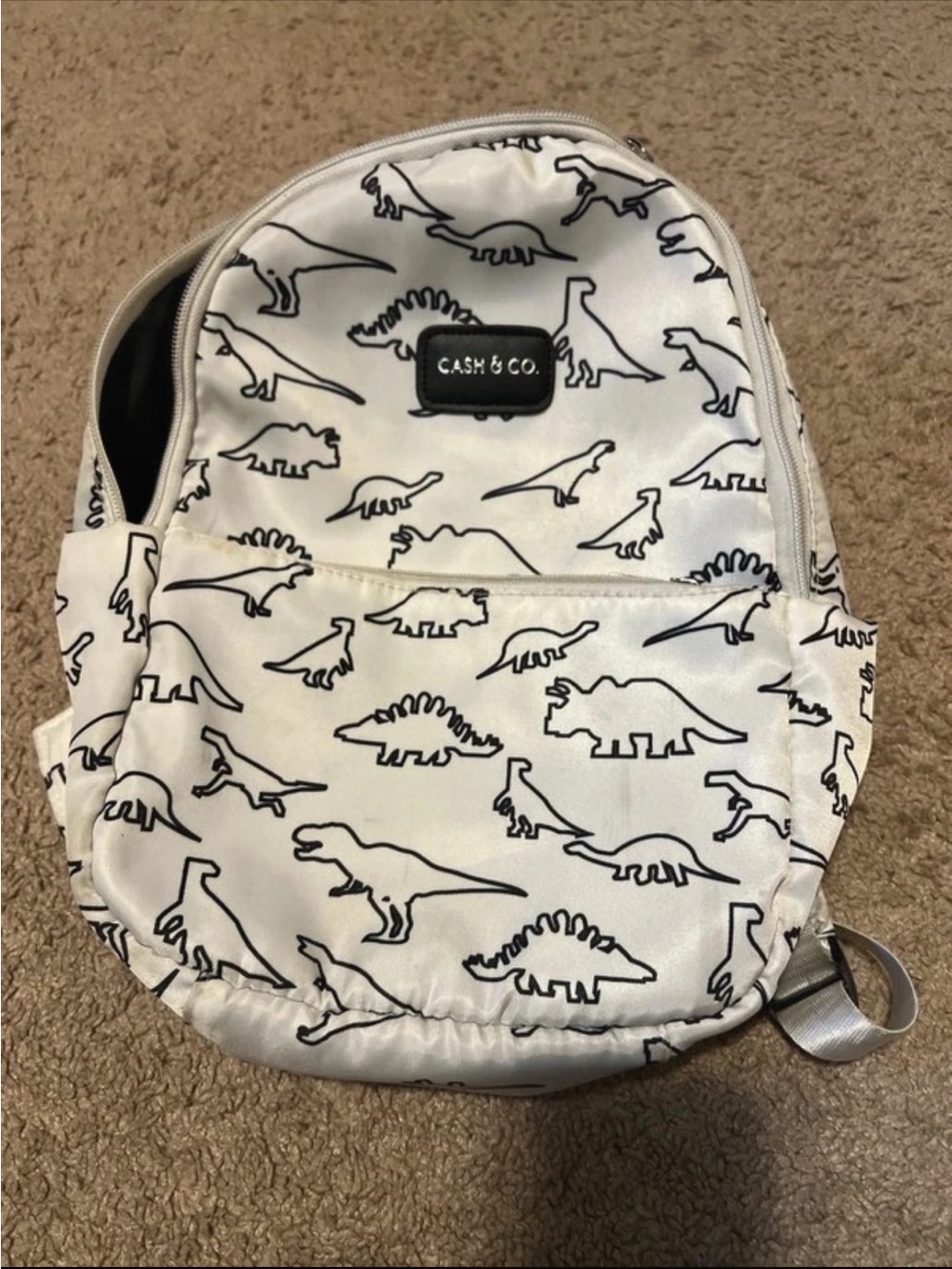 Kids White Dinosaur Backpack
